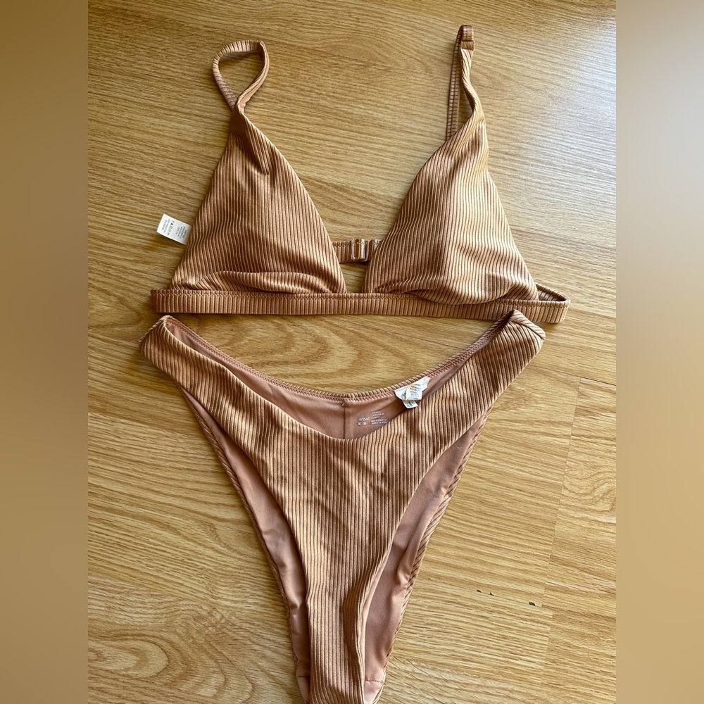 AERIE Ribbed Shine Bikini Set